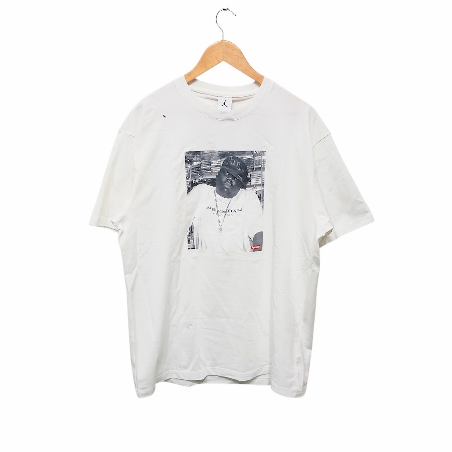 33 美品 24AW Supreme NIKE Biggie シュプリーム ナイキ ジョーダン Jordan SS Top ビギーロゴ フォトTシャツ ホワイト サイズ L拍卖