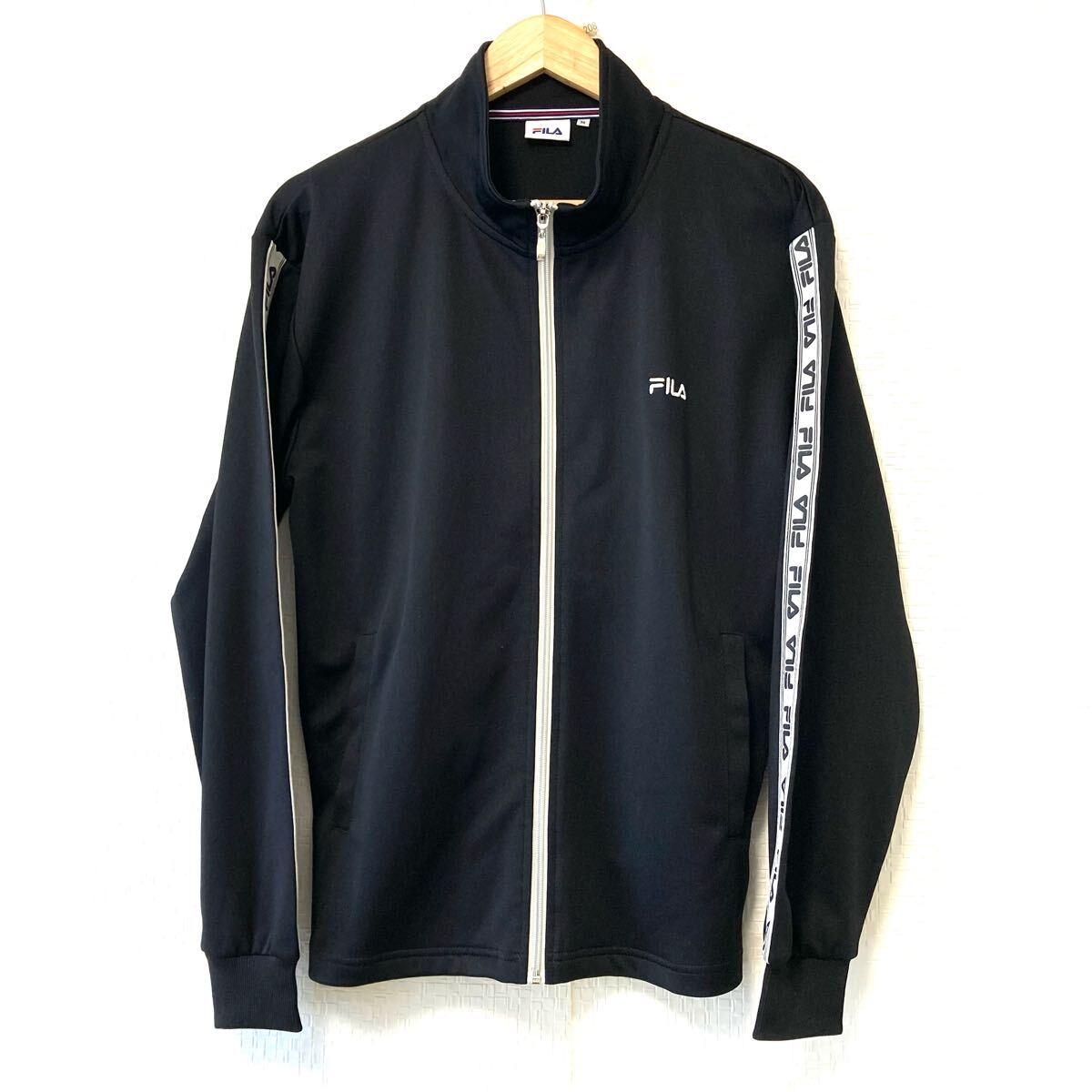 状態良好◎【FILA】フィラ ジップアップ ジャージ ジャケット トラック スポーツ トレーニング 運動 アクティブ ブラック M/Y25004UU拍卖