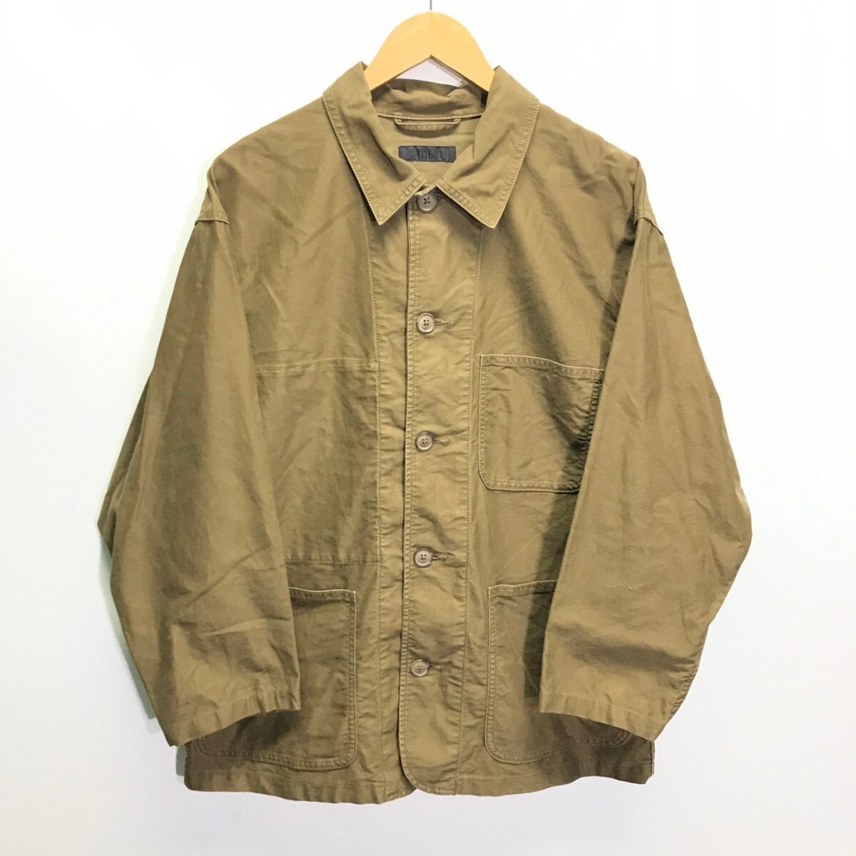 きれいめアメカジスタイルに◎【UNIQLO】ユニクロ ユーティリティジャケット アウター カバーオール ストレッチ ブラウン L /Y24940ii拍卖