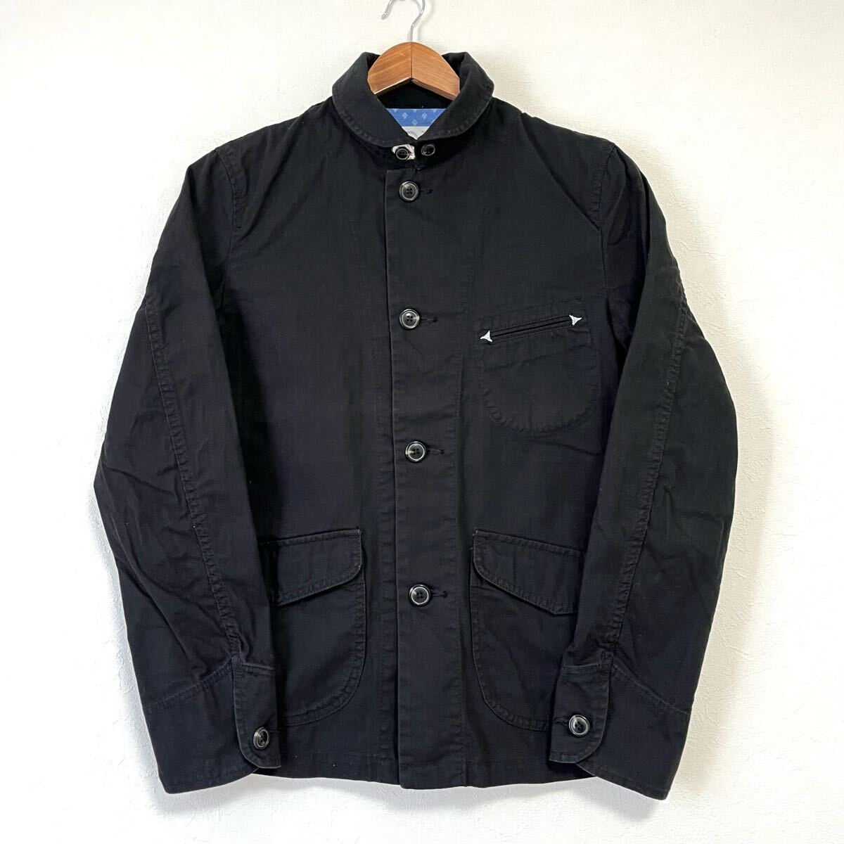 日本製◎【LOST DESSAU & CO】ロストデッサウ ジャケット ブルゾン アウター コットン 綿 ナノユニバース ブラック 黒 サイズ44/Y25953mm拍卖