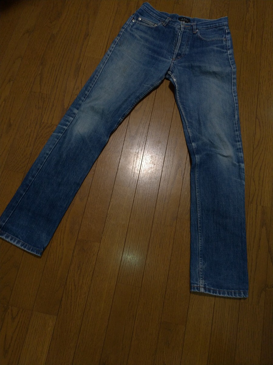 貴重★A.P.C. APC アーペーセー イーストバイウエスト CURE ストレートデニム 日本製 サイズ29 ボタンフライ メンズ 拍卖