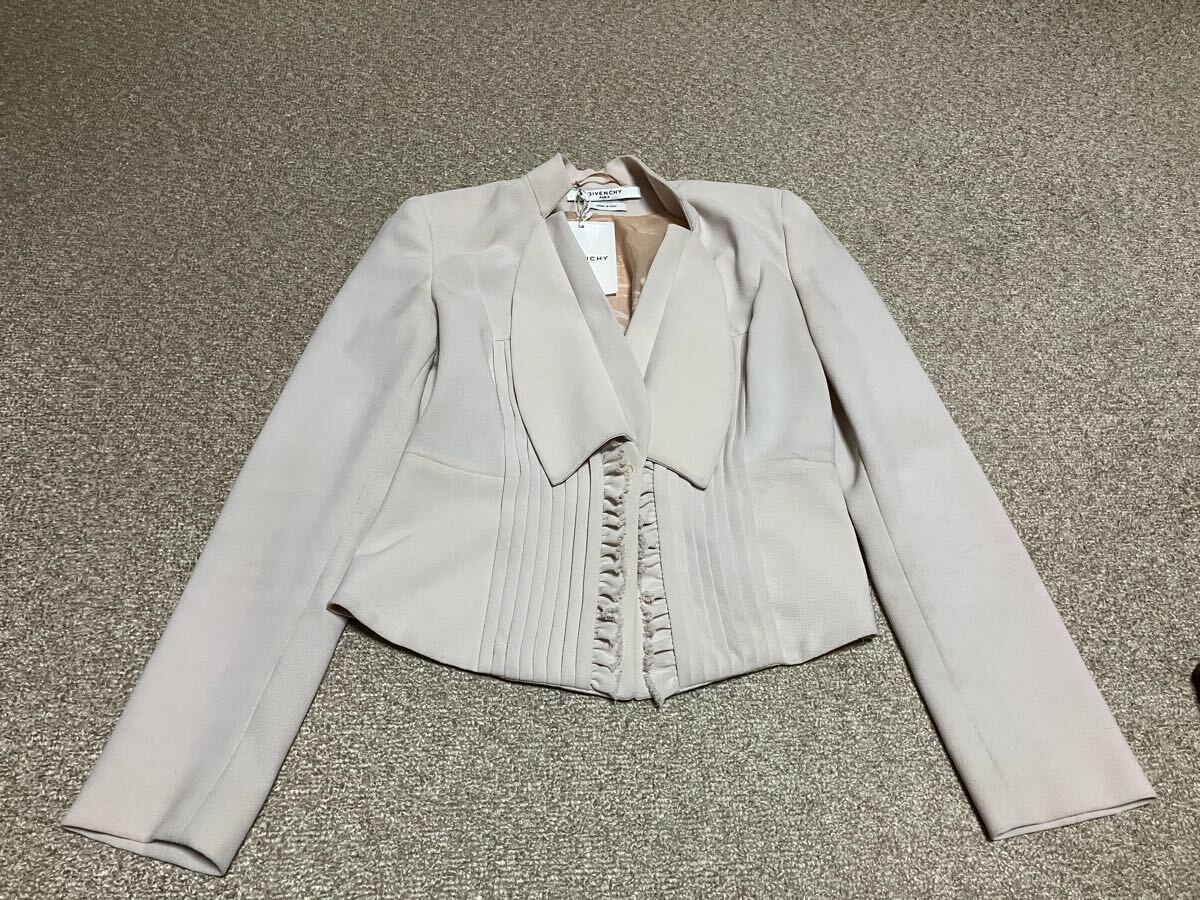 28万☆GIVENCHYジバンシィ プリーツフリルジャケットレディース36 イタリア製 汚れあり拍卖
