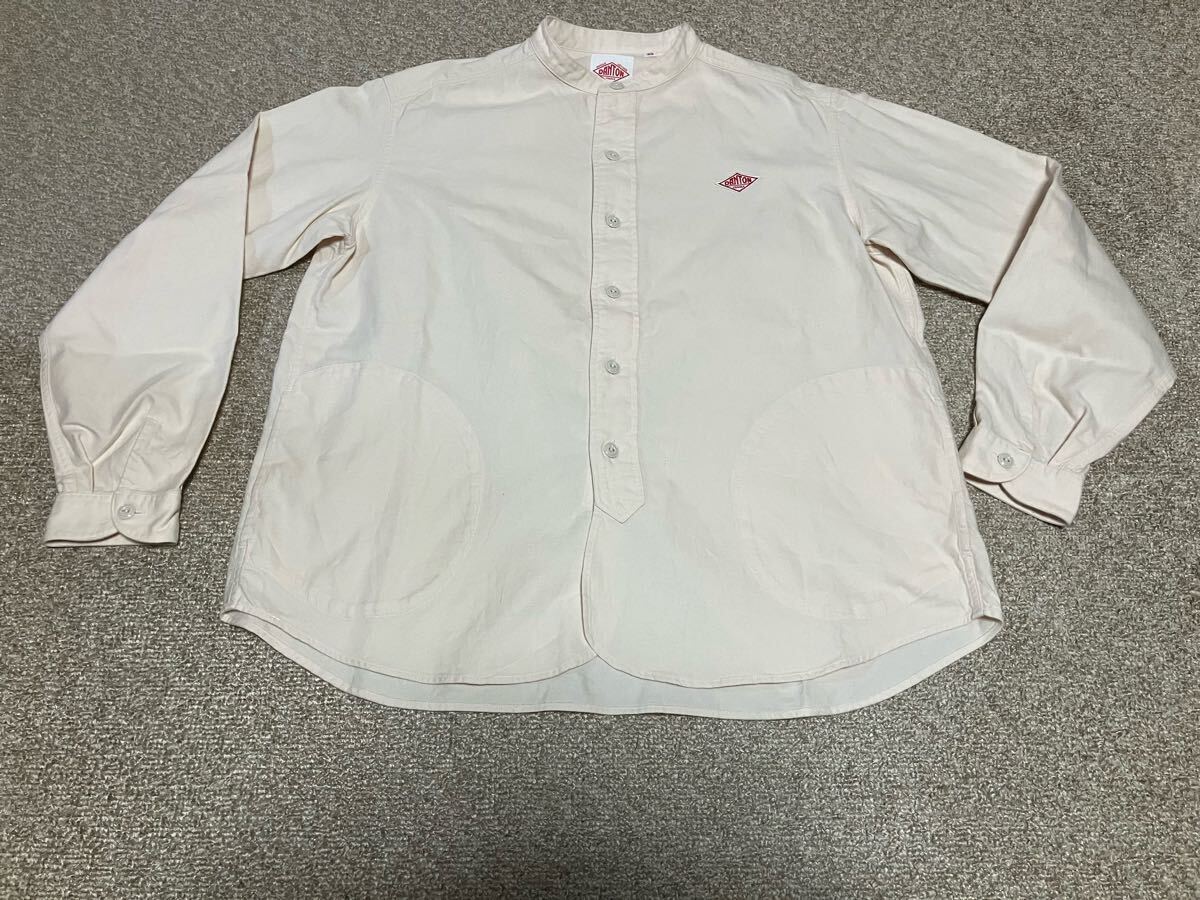 人気モデル☆Danton ダントン ビエラ起毛コットン長袖バンドカラーシャツ レディース34 日本製拍卖