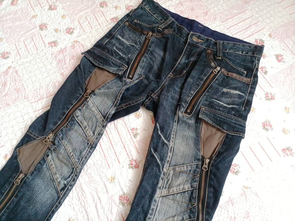 PPFM デニムジーンズ Sサイズ #ブルー 30-09PS24 Peyton Place for Men ペイトンプレイス パンク ロック デニムパンツ拍卖