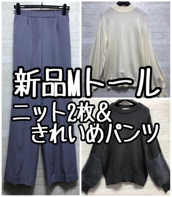 新品☆Mトール♪おしゃれニット2枚&ストレートパンツ〇G226拍卖