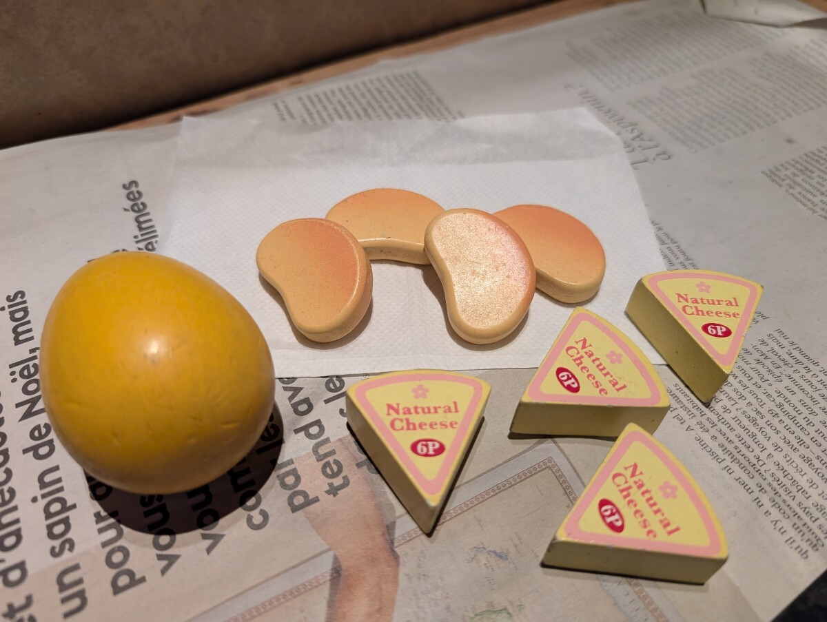 当時物【マザーガーデン おままごとセット ナゲット チーズ 玉子】マザーグースの森 野イチゴ 野いちご レアアイテム 木製玩具 おままごと拍卖