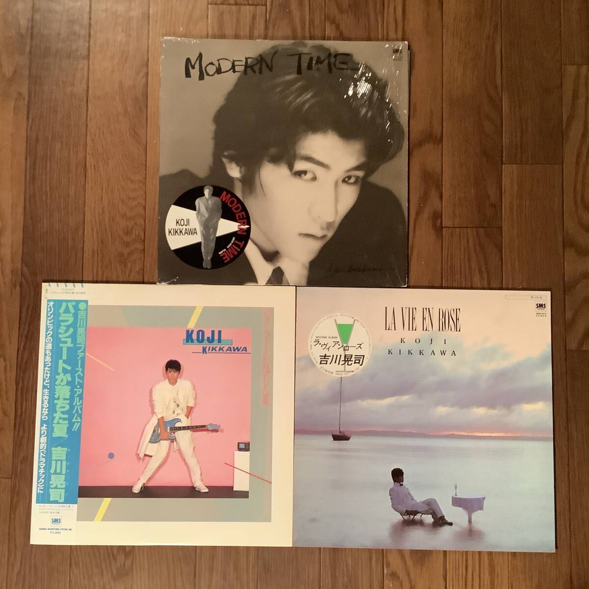LP●吉川晃司『MODERN TIME』『パラシュートが落ちた夏』『ラヴィアン・ローズ』※3枚まとめてセット●美品!拍卖
