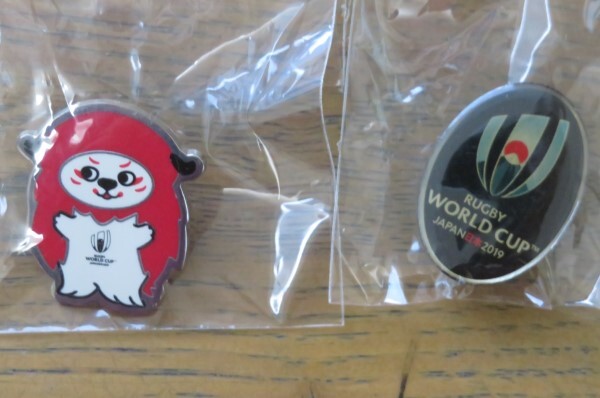 【RWC2019】 ラグビーワールドカップ2019 公式ピンバッジ レンジ―(赤)&大会ピンバッジ【未使用・保管品】拍卖