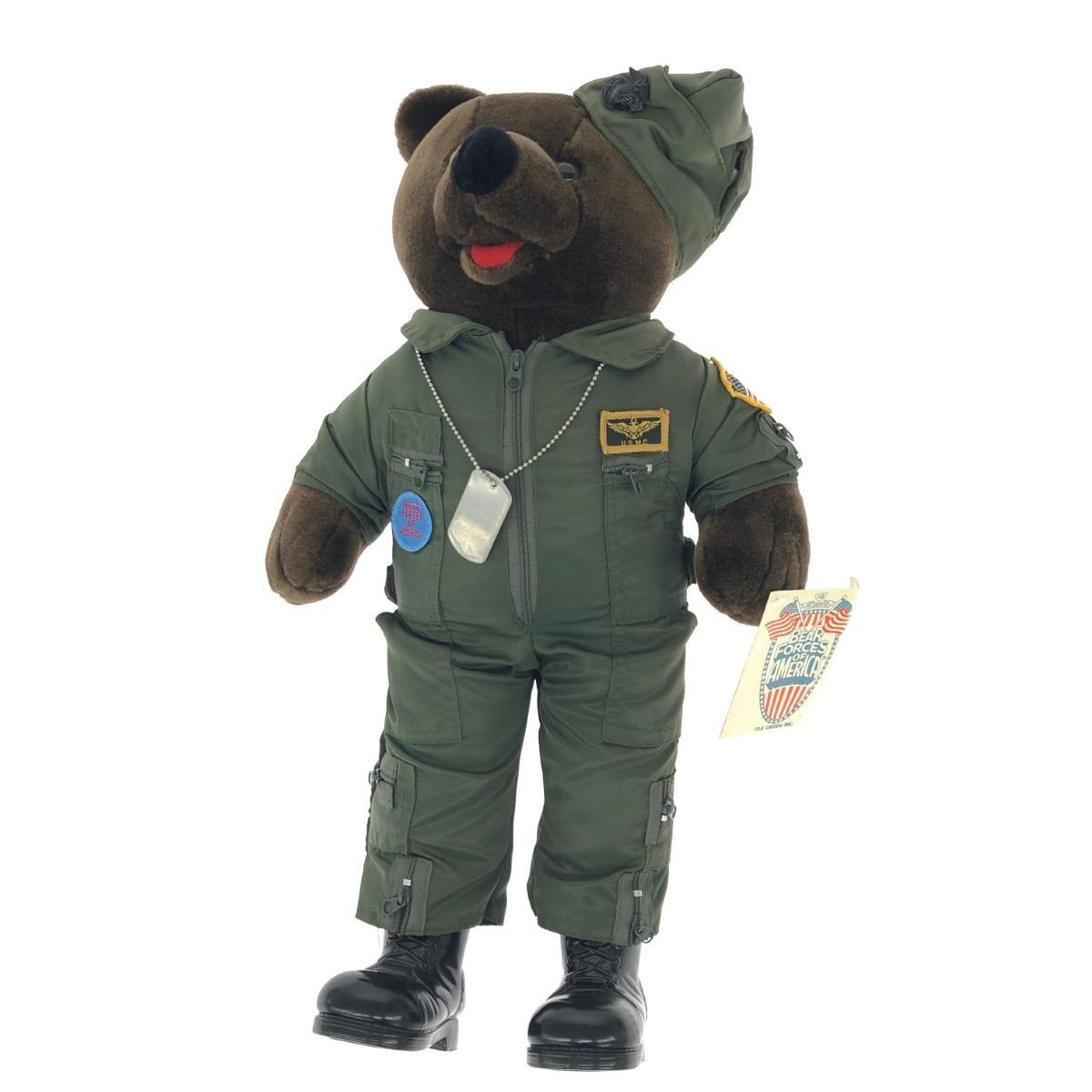良好◆ BEAR FORCES of America テディベア ぬいぐるみ 空軍制服/ミリタリー ◆ ブラウン ホビー おもちゃ拍卖