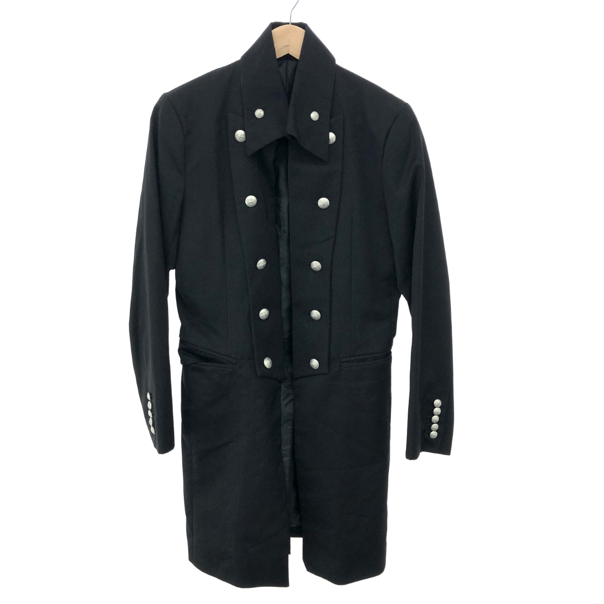 ◆NO ID ノーアイディ ナポレオンチェスター コート サイズ:1◆437006-539J ブラック メンズ アウター拍卖