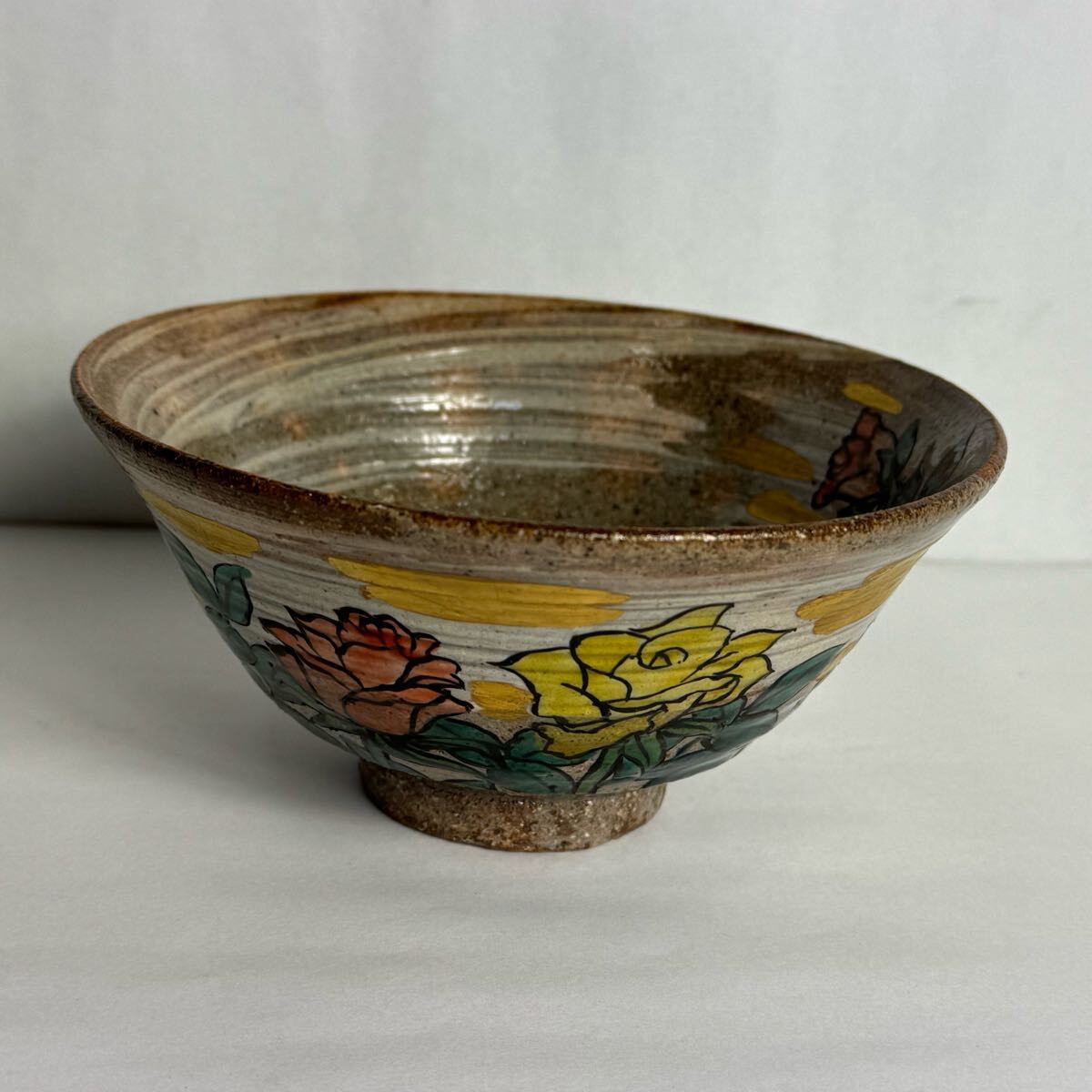 茶碗 茶道具 抹茶碗 平茶碗 茶器 陶器 九谷 抹茶茶碗 a Z陶5拍卖