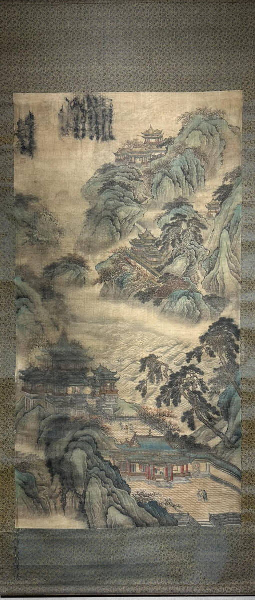 中国書画 掛け軸 中国・清時代 佚名書「山水立軸」紙本立軸 紙本立軸 書道巻物 真筆逸品 肉筆保証 唐物古画 LOT-YO31拍卖