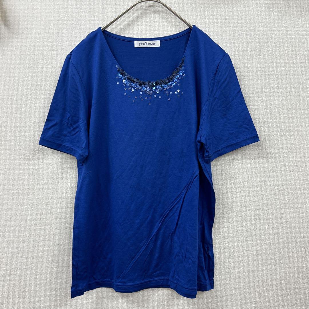 【NEWYORKER】 半袖トップス スパンコール カットソー 可愛い (M)拍卖