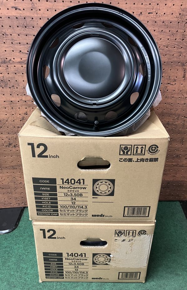 ◆ホイールのみ4本セット! 12インチ 3.5J ET34 wedsネオキャロ スチールホイール タイヤ交換 N-VAN Nバン エブリィ キャリィ アクティバン拍卖