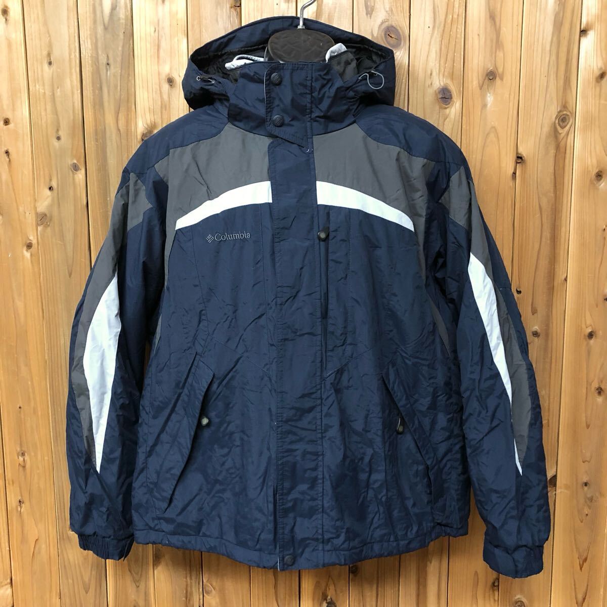 00's /Columbia /コロンビア メンズL 長袖 ナイロンジャケット マウンテンパーカー ネイビー 中綿 ブルゾン ジャンパー アウトドア USA古着拍卖