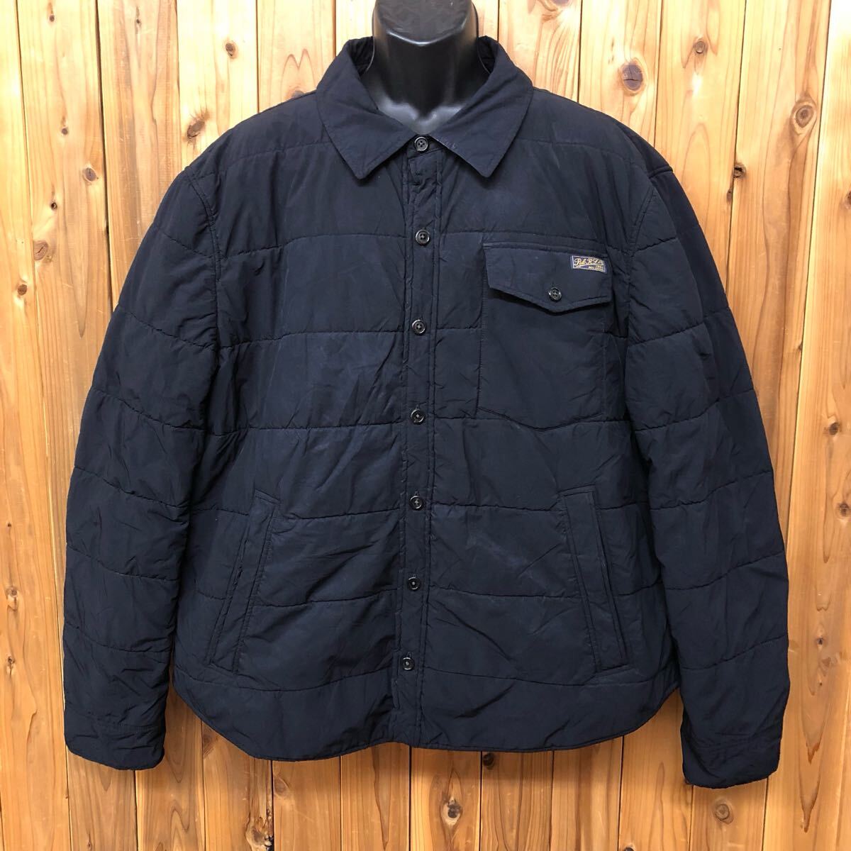POLO RALPH LAUREN /ポロ ラルフローレン メンズXXL 長袖 シャツジャケット 中綿 ブルゾン ネイビー アメカジ USA古着 アウター拍卖