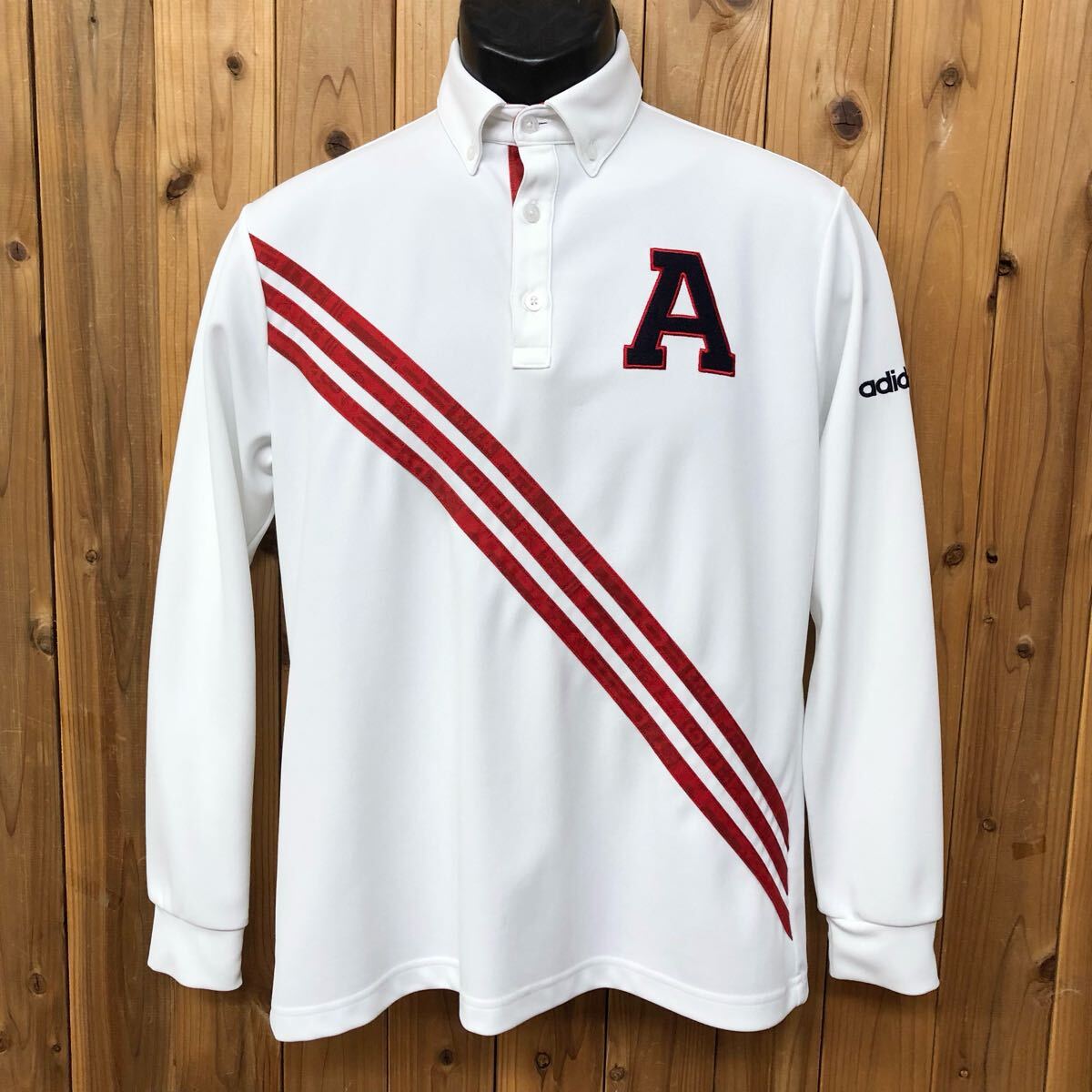 adidas×Taylor Made アディダス テーラーメイド メンズM 長袖 ポロシャツ トップス ボタンダウンシャツ ロゴ刺繍 スポーツ ゴルフウェア拍卖