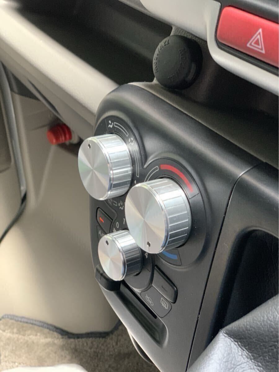 シルバー スズキ エブリィ エアコンダイヤル アルミ Da17v da17w DR17 クリッパー エブリイ パーツ インパネ ノブ つまみ カスタム パーツ拍卖