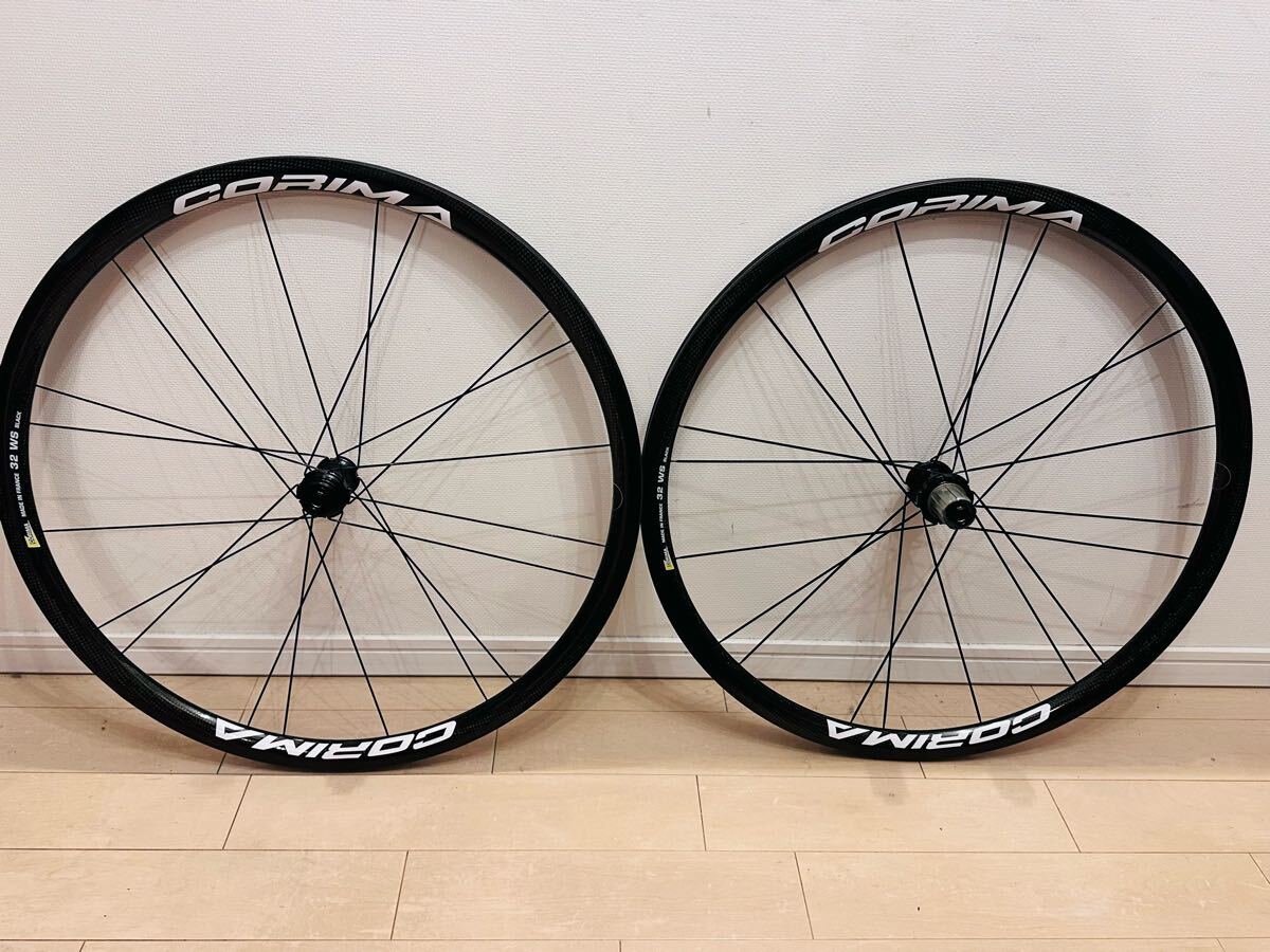 【未使用保管品】コリマ 32mm WS Black ディスクブレーキ クリンチャー レーシングカーボンホイール 前後セット拍卖