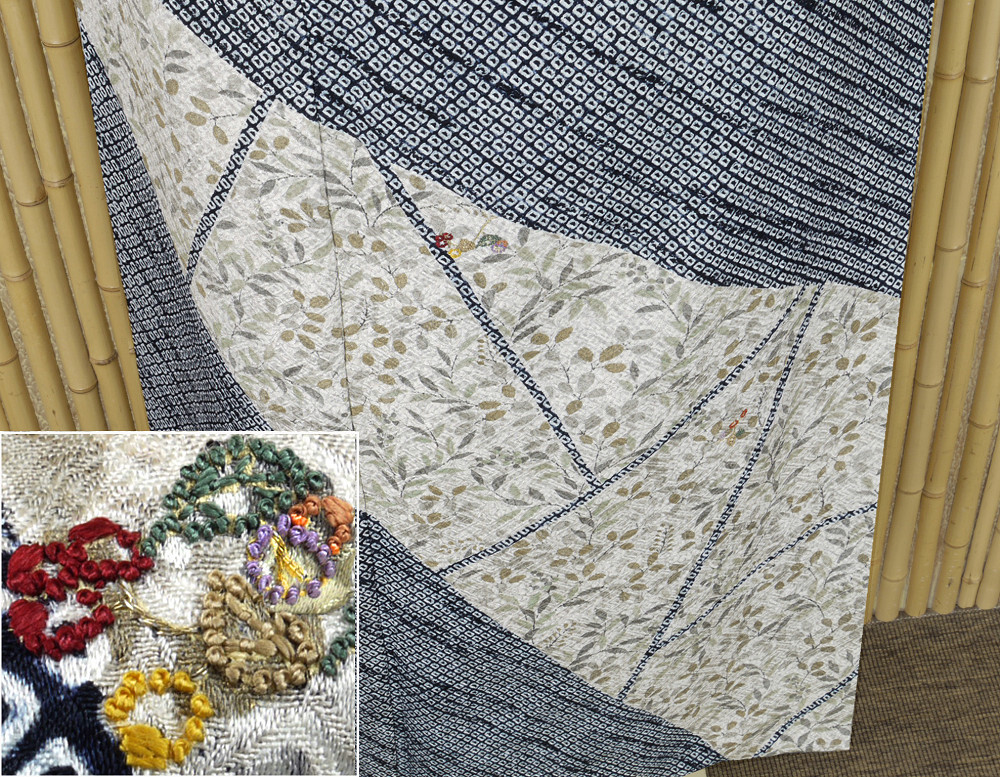【京かんざし】227★総絞り訪問着 小花刺繍 呉服の丸山扱い 躾糸付未着用身丈160 cm裄丈69 cm★即決送料無料!拍卖