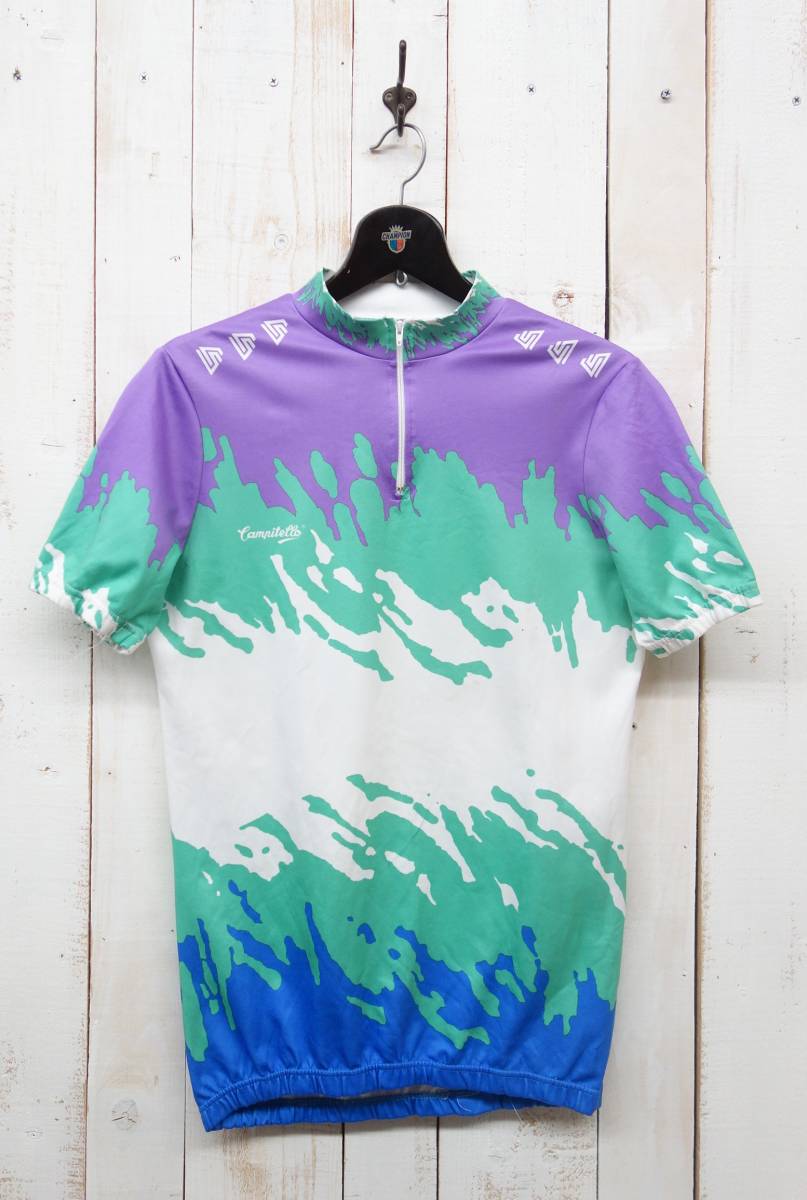 古着卸 ヨーロッパ仕入 *RETRO CYCLING レトロサイクリング *Campitello *ショートスリーブジャージ L*ハーフジップ *バックポケット拍卖