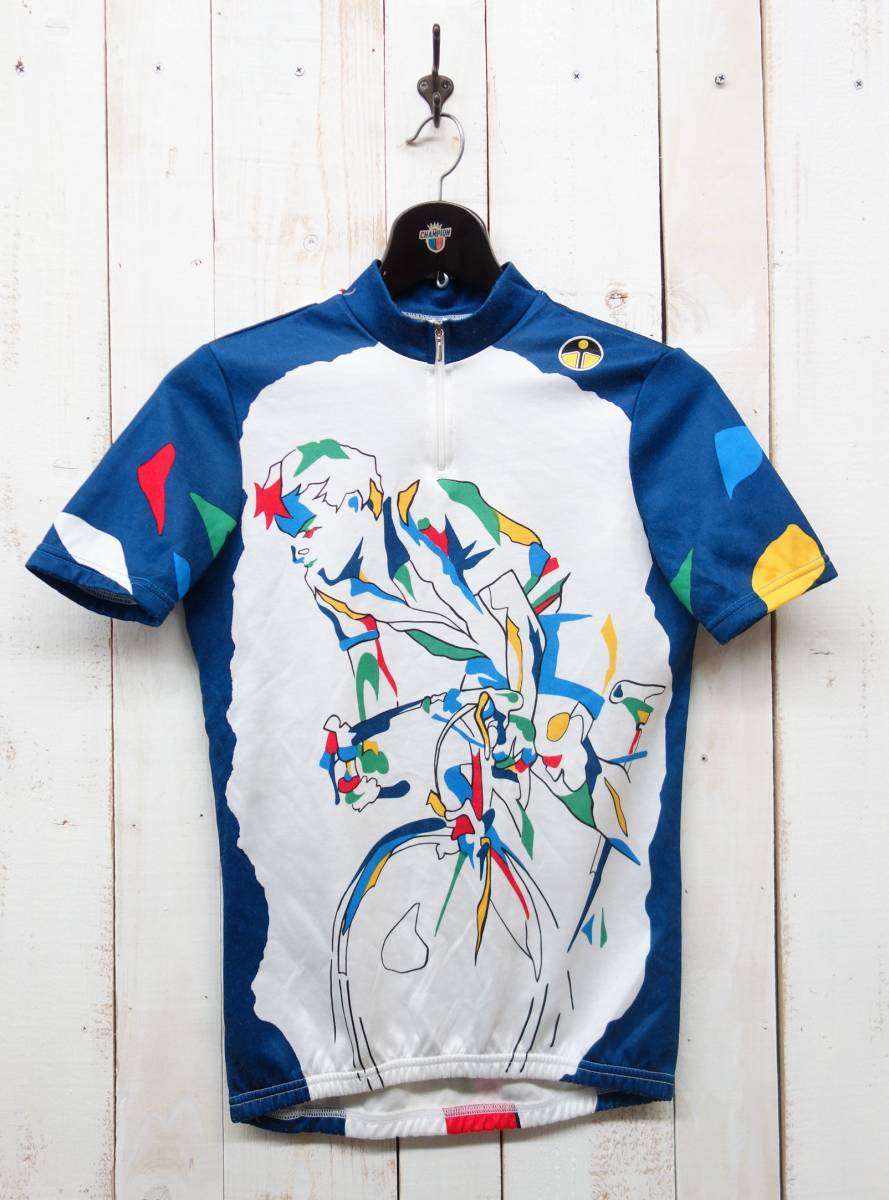 古着卸 *レトロ *ショートスリーブ  サイクリングジャージ *ハーフジップ *バックポケット *アートグラフィック *MADE IN ITALY 拍卖