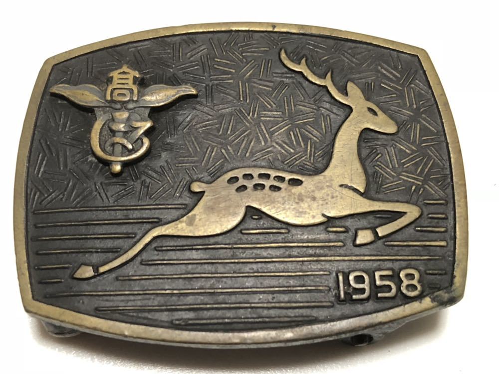 1958年 奈良商工高等学校 卒業記念 38.0g バックル【検/奈良商業高等学校】拍卖