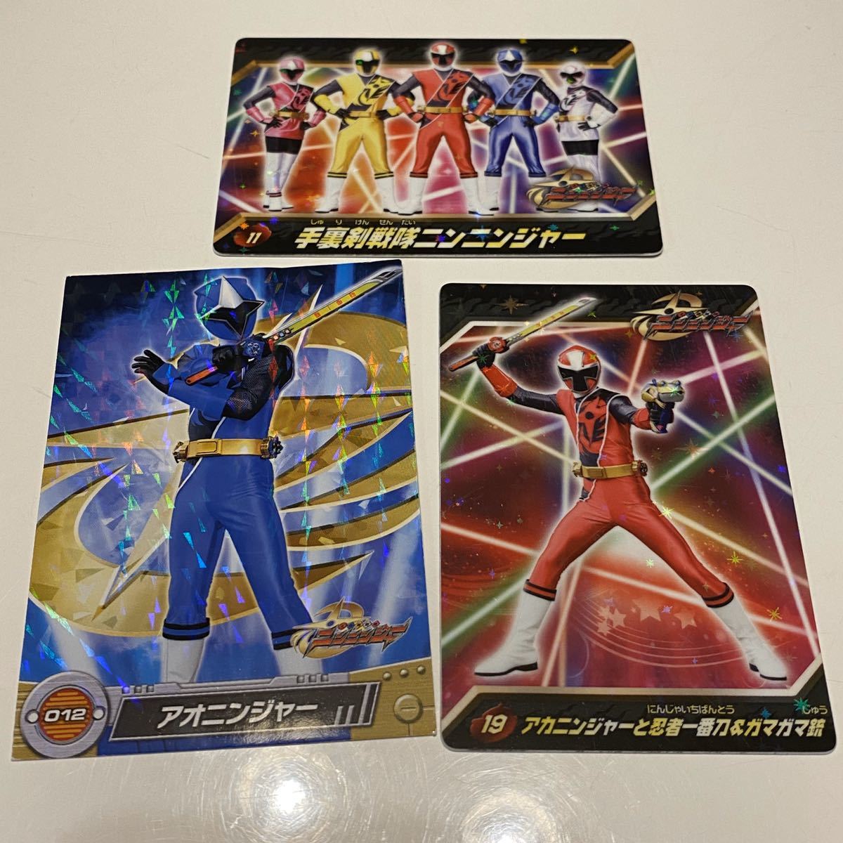 手裏剣戦隊ニンニンジャー カード3枚セット アカニンジャー アオニンジャー拍卖