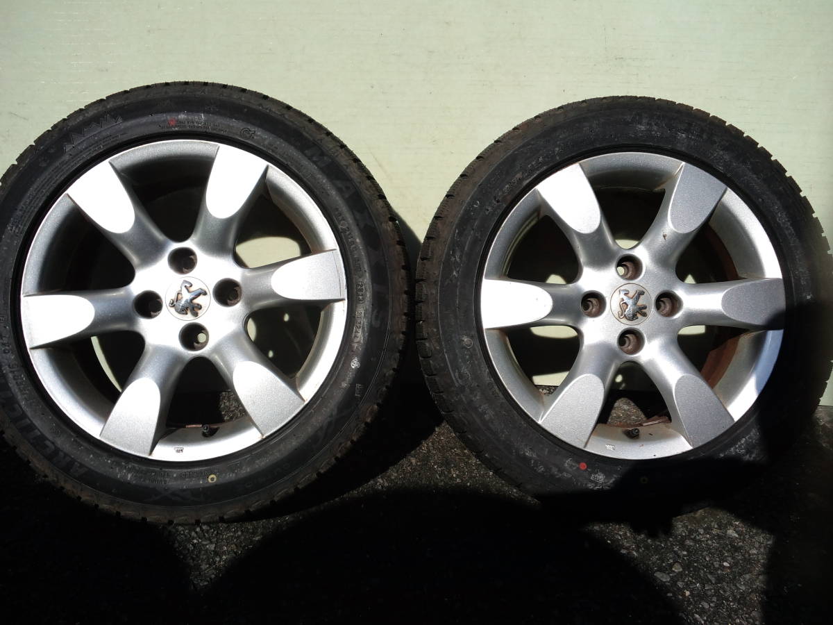 PEUGEOT 307 SW CCプジョー純正アルミ 16インチ 6.5J +31 4H108 65.1mm 205/55R16 未使用スタッドレス MAXXIS SP02 406 308 2008 5008拍卖