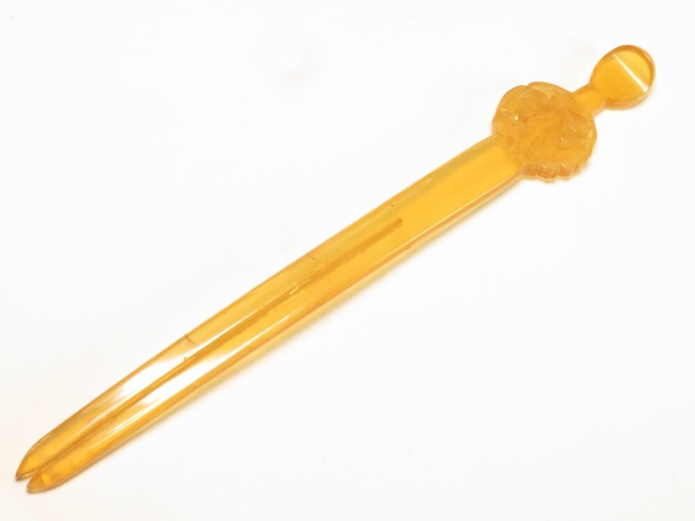 【9588】和装小物 明治 大正 昭和 花模様 かんざし(初品・買取品)拍卖