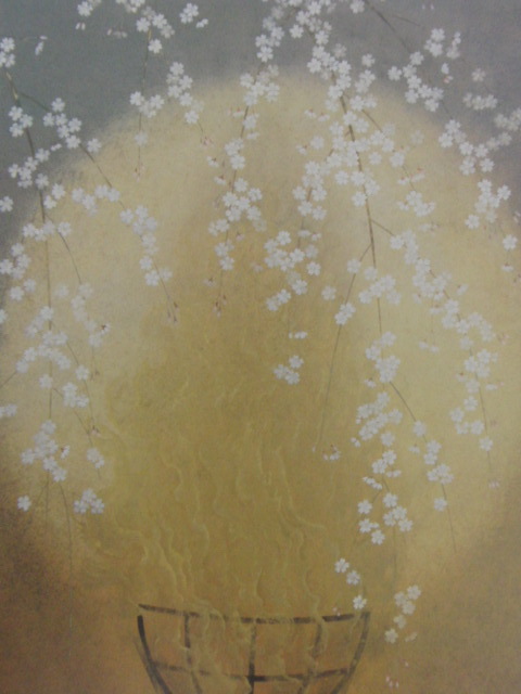 木下育應、【春炎】、希少な大判額装用画集より、美品、日本人画家、新品額装付、送料込み拍卖