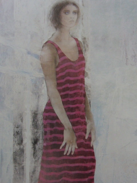 来野あぢさ、【Stop Street】、希少な大判額装用画集より、美品、日本人画家、新品額装付、送料込み拍卖