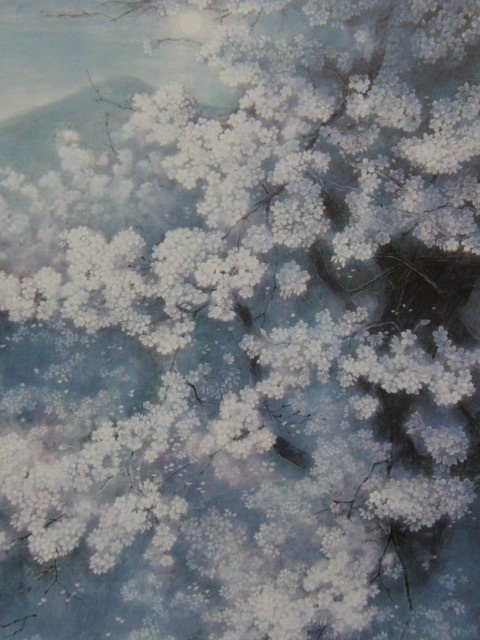 塩見仁朗、【桜花春宵】、希少な大判額装用画集より、美品、日本人画家、新品額装付、送料込み拍卖