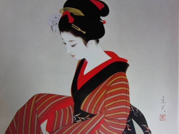 志村立美、【娘】、希少な大判額装用画集より、美品、新品額装付、送料込み拍卖