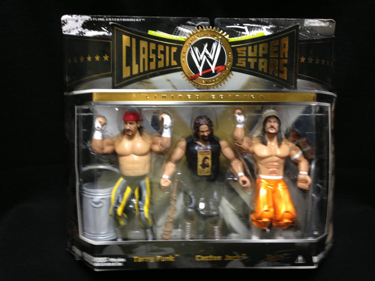 JAKKS:WWE Classic Superstars 3Pack Seriesテリー、カクタス・ジャック、サブゥ<ECWハードコアマッチ>(未開封品)拍卖