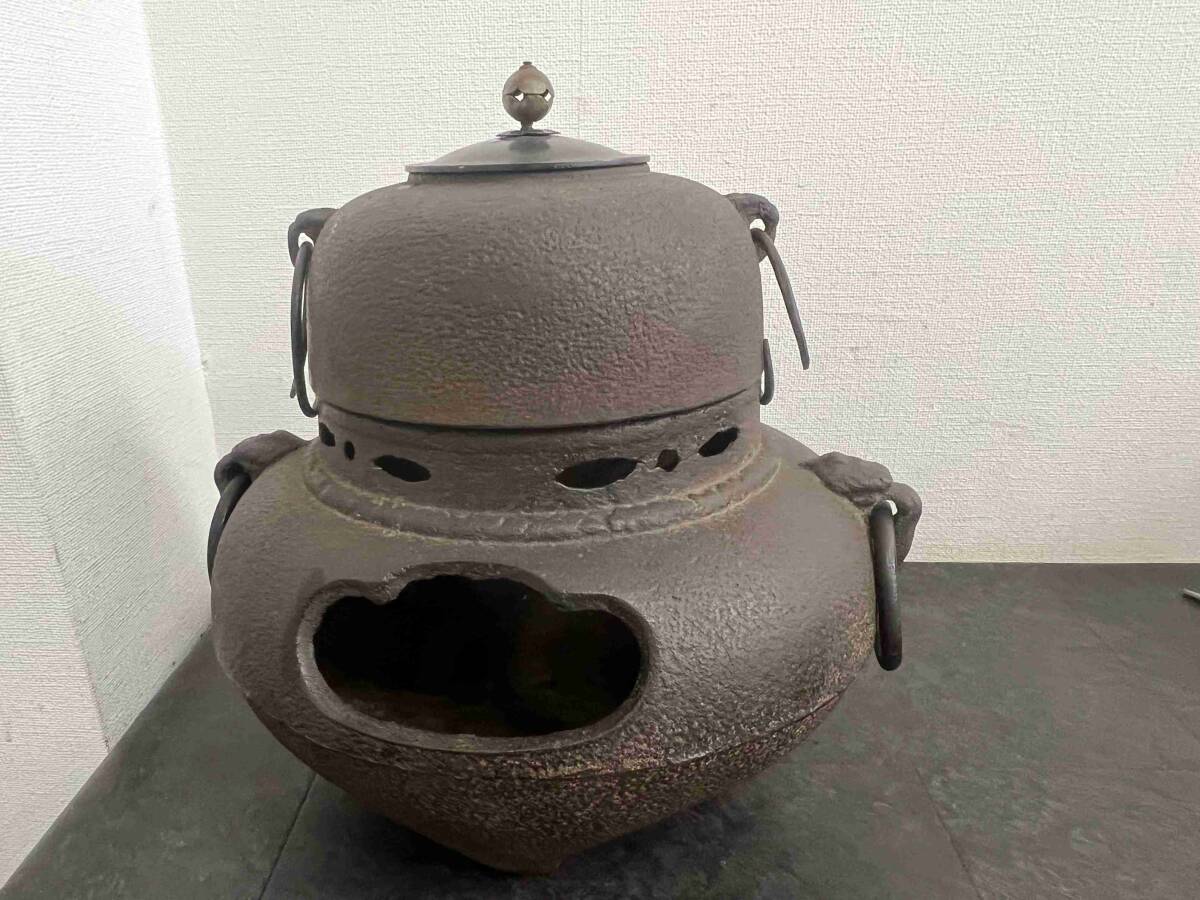CT9052 釜 風炉 鉄製 アンティーク 茶道具 拍卖