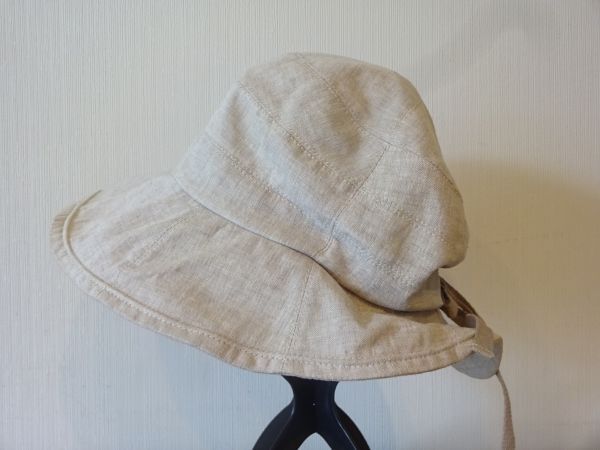 Q レディース・婦人用 Q ベージュ色 つば広ハット サイズ57・5cm キャップ 帽子 スタイルハット拍卖