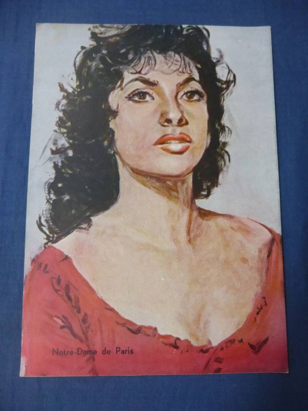 (210)古い映画パンフ「ノートルダムのせむし男」ジーナ・ロロブリジダ/アンソニー・クイン ホラー フランス映画拍卖