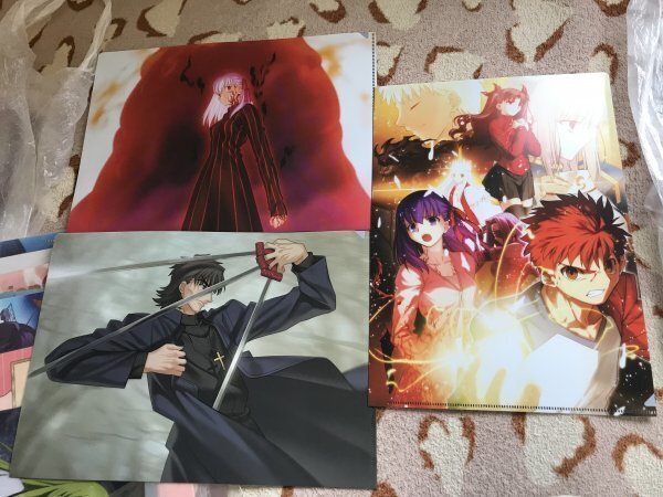 136クリアファイル FGO 劇場版 Fate/stay night Heaven’s Feel 原作イラスト 3枚セット セイバー  凛 桜 セイバー 言峰拍卖