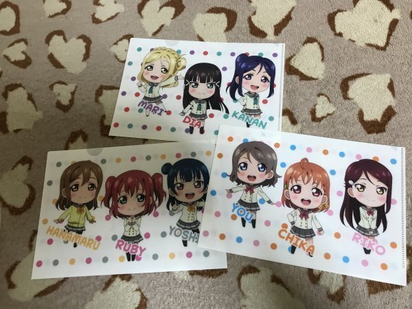 134クリアファイル ラブライブ!サンシャイン!! 沼津バーガー 1年生 2年生 3年生 コラボメニュー特典拍卖