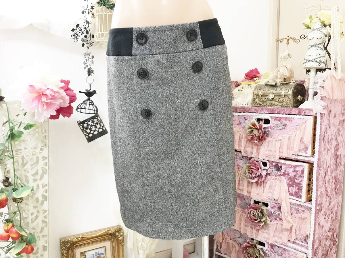 レディス UK8 EUR34 USA4 サイズ:LAURA ASHLEY 【ローラアシュレイ】 ウール混*スカート7号拍卖
