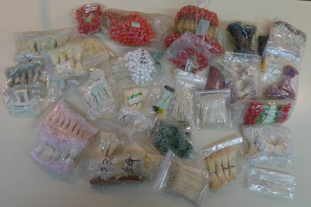 ll162●アートフラワー おまとめ品 ヘップ 花芯 手芸 素材 大量 造花 つまみ細工 約1㎏/80拍卖