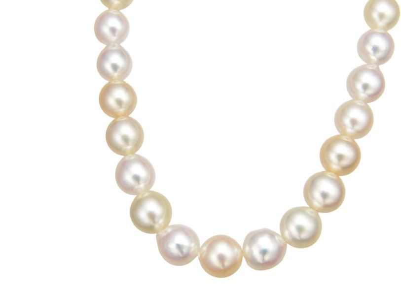 ペルマキーナ 18KWG ナチュラルミックスカラーアコヤ真珠 グラデーションネックレス拍卖