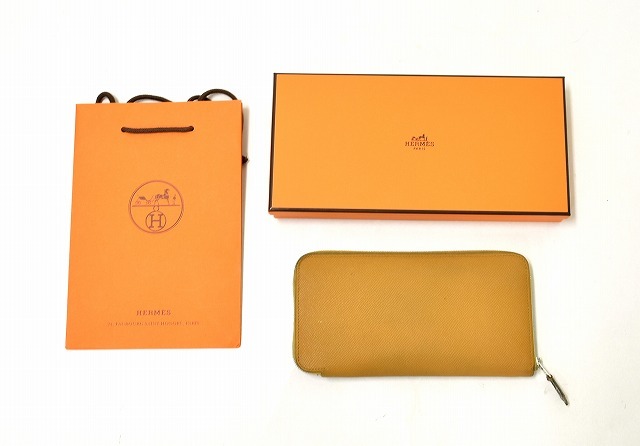 HERMES エルメス アザップシルクイン 長財布 ラウンドファスナー BROWN レザー 本革 Azap SILK IN WALLET ウォレット拍卖