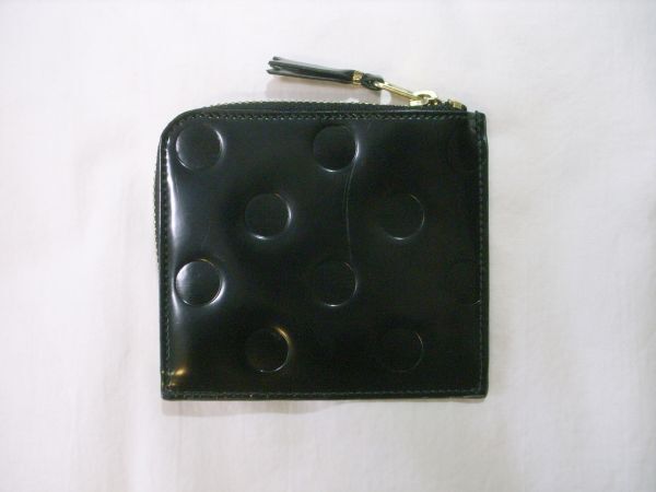 ●ウォレット コムデギャルソン ポルカ ドット エンボス 小銭入 水玉 財布 ジップ ポーチ Wallet POLKA DOTS CDG BLACK拍卖
