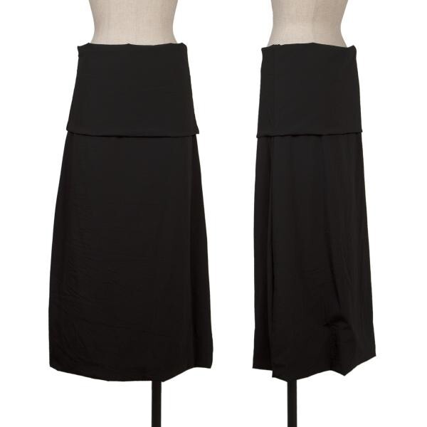 ジルサンダーJIL SANDER ウエスト折り返しストレッチスカート 黒40拍卖