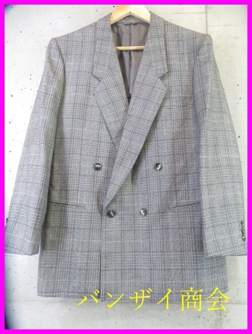 0120b13◆美品です◆LANVIN PARIS ランバン グレンチェック ダブルジャケット 48/ブレザー/テーラード/スーツ/コート/パンツ/ニット/秋冬物拍卖