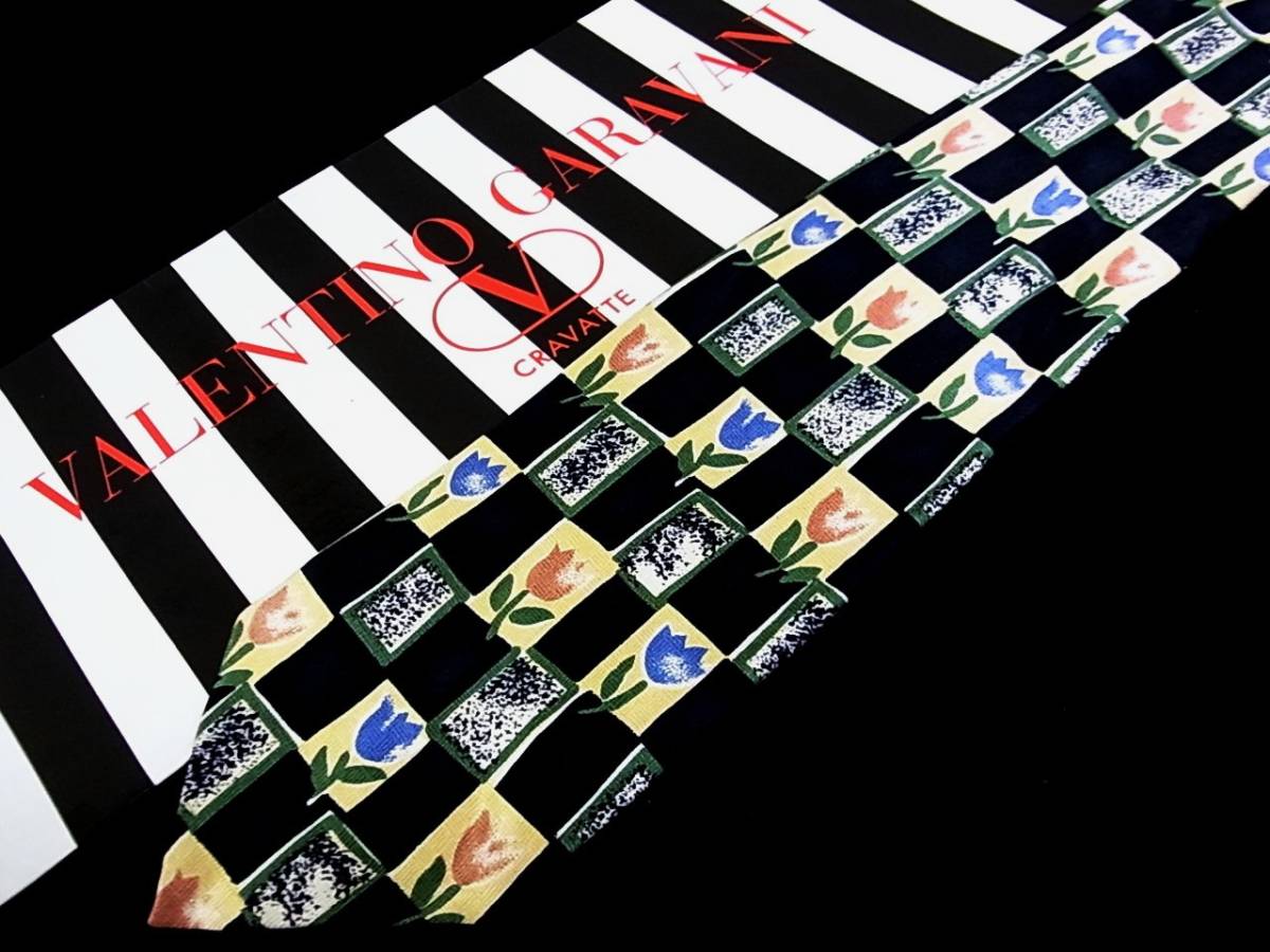 ♪RA2114♪美品【植物・花・チューリップ】バレンチノ ネクタイ拍卖
