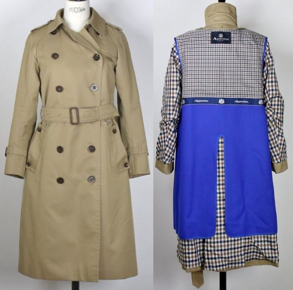 Aquascutum trench coat size 4 アクアスキュータム トレンチコート ライナー付き 日本製 5006450000-83 b9212拍卖