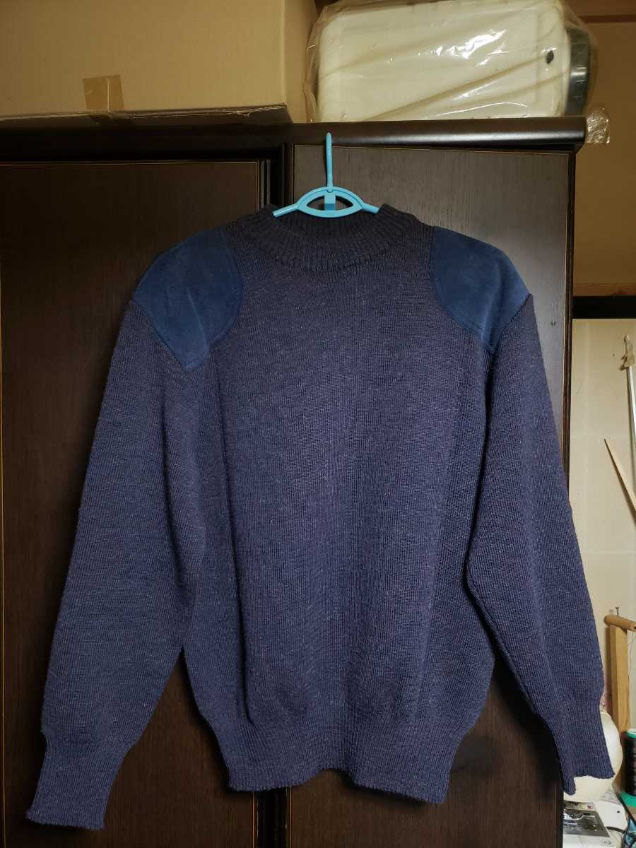 希少 SUMMIT SPORTS 英国製 レザー エルボーパッチ ニットセーター 42 ヴィンテージ 美品 ミックスウール拍卖